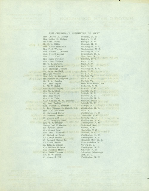 Membership of the Historic Bath Commission and the Chairman's Committee of Fifty in 1960