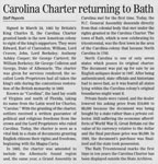 Carolina Charter returning to Bath