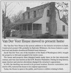 Van Der Veer House moved to present home