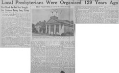 Local Presbyterians Were Organized 129 Years Ago
