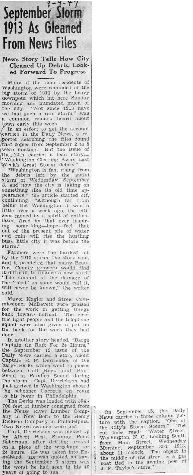September 1913 Storm News Files