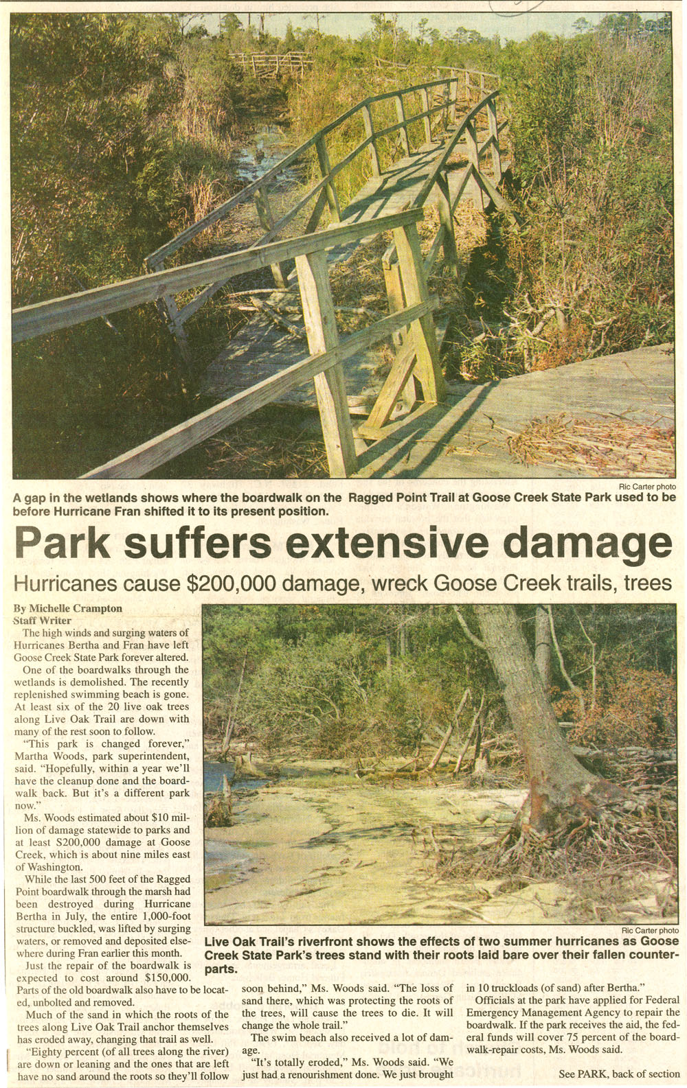 Park suffers extensive damage